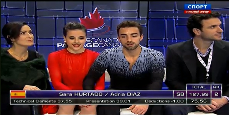 Sara Hurtado y Adriá Díaz concluyen octavos en el Skate Canada - HIELO ESPAÑOL